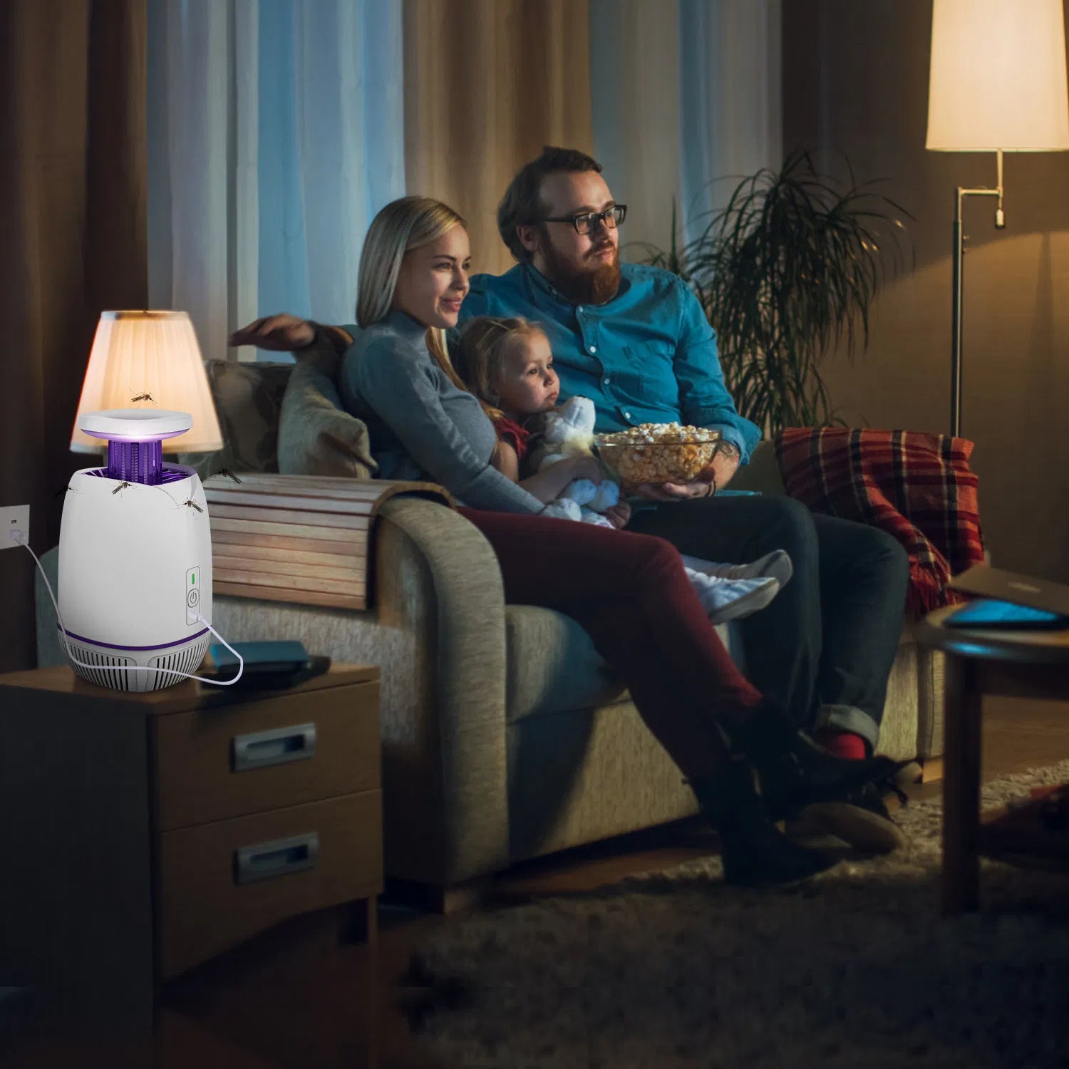 UV Bug Zapper with Electric Grid & Suction Fan