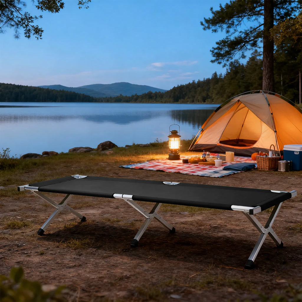 Portable Folding Aluminum Camping Cot with Carry Bag