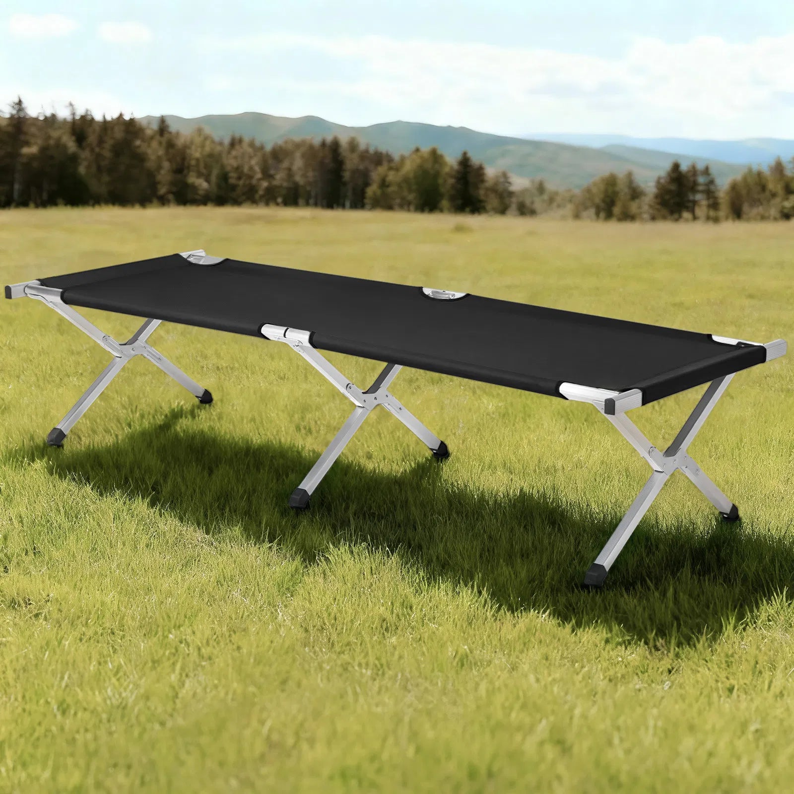 Portable Folding Aluminum Camping Cot with Carry Bag