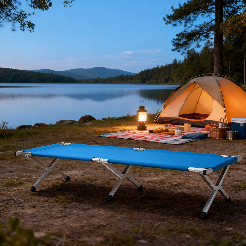 Portable Folding Aluminum Camping Cot with Carry Bag