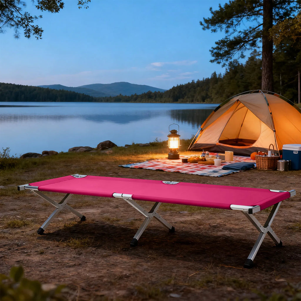 Portable Folding Aluminum Camping Cot with Carry Bag