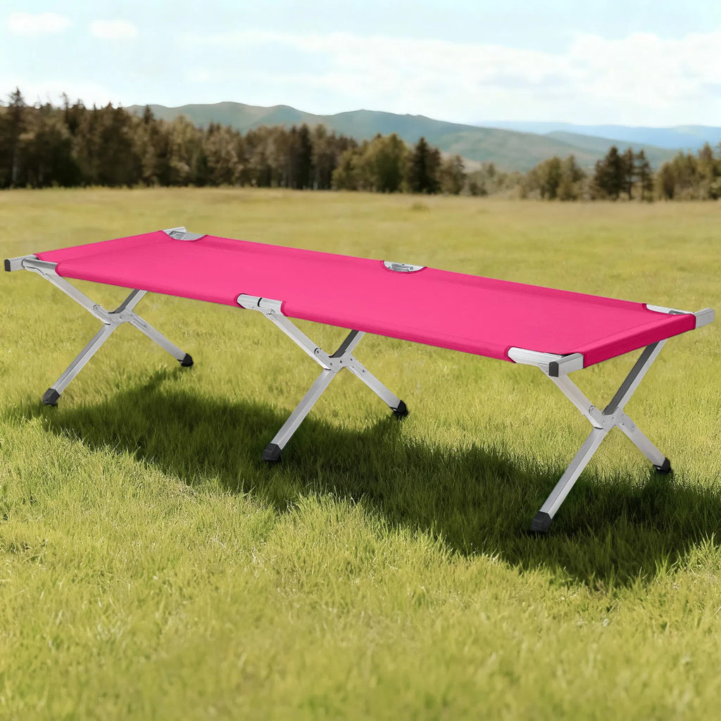 Portable Folding Aluminum Camping Cot with Carry Bag
