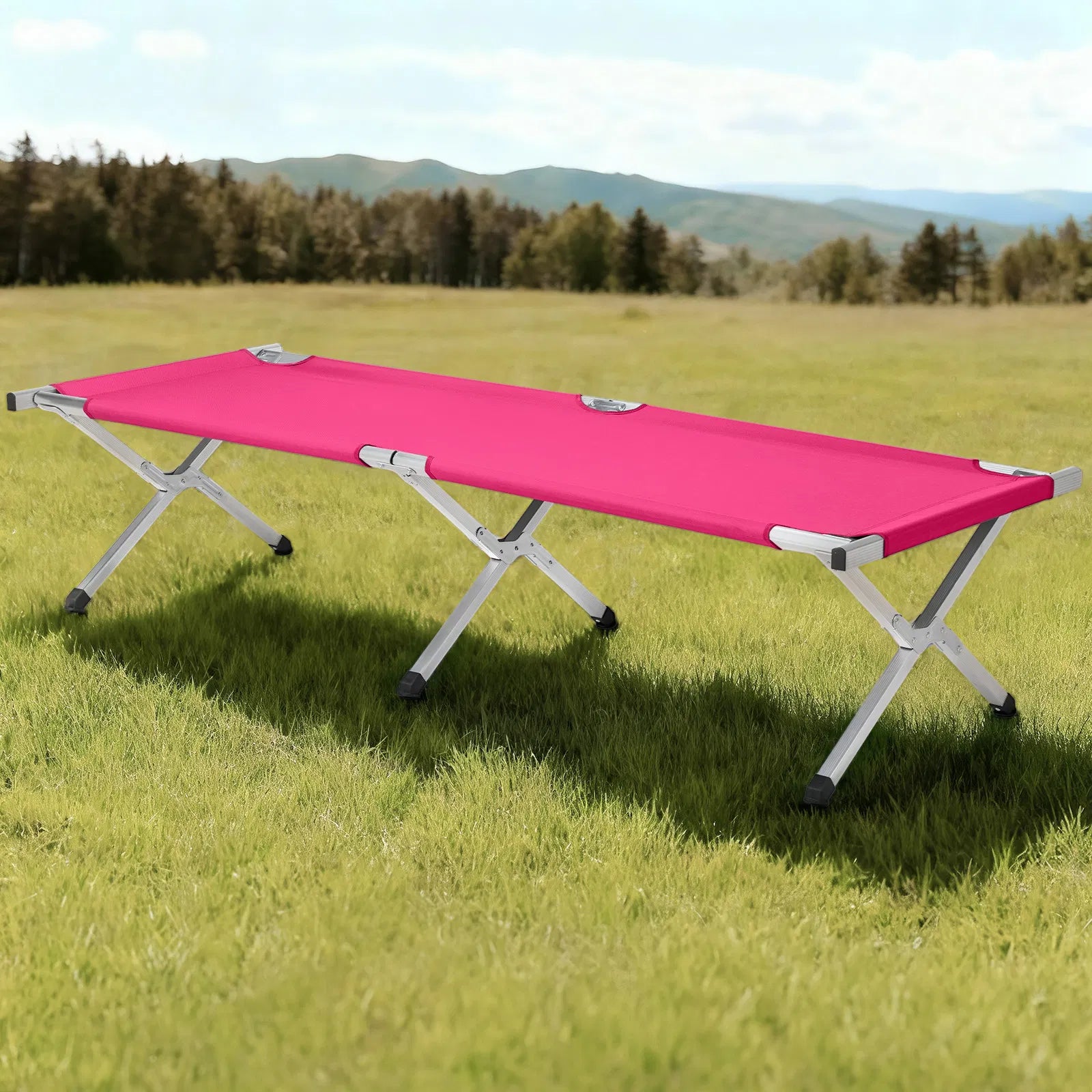 Portable Folding Aluminum Camping Cot with Carry Bag