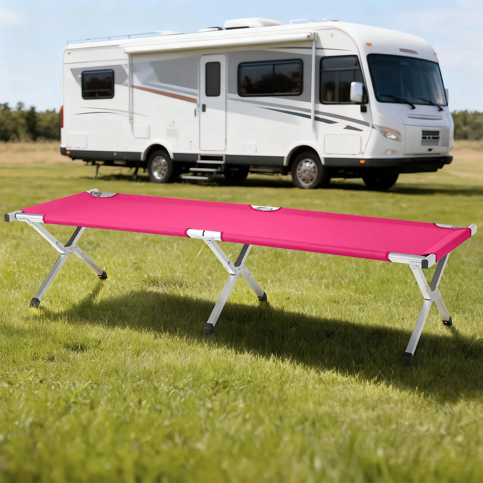 Portable Folding Aluminum Camping Cot with Carry Bag