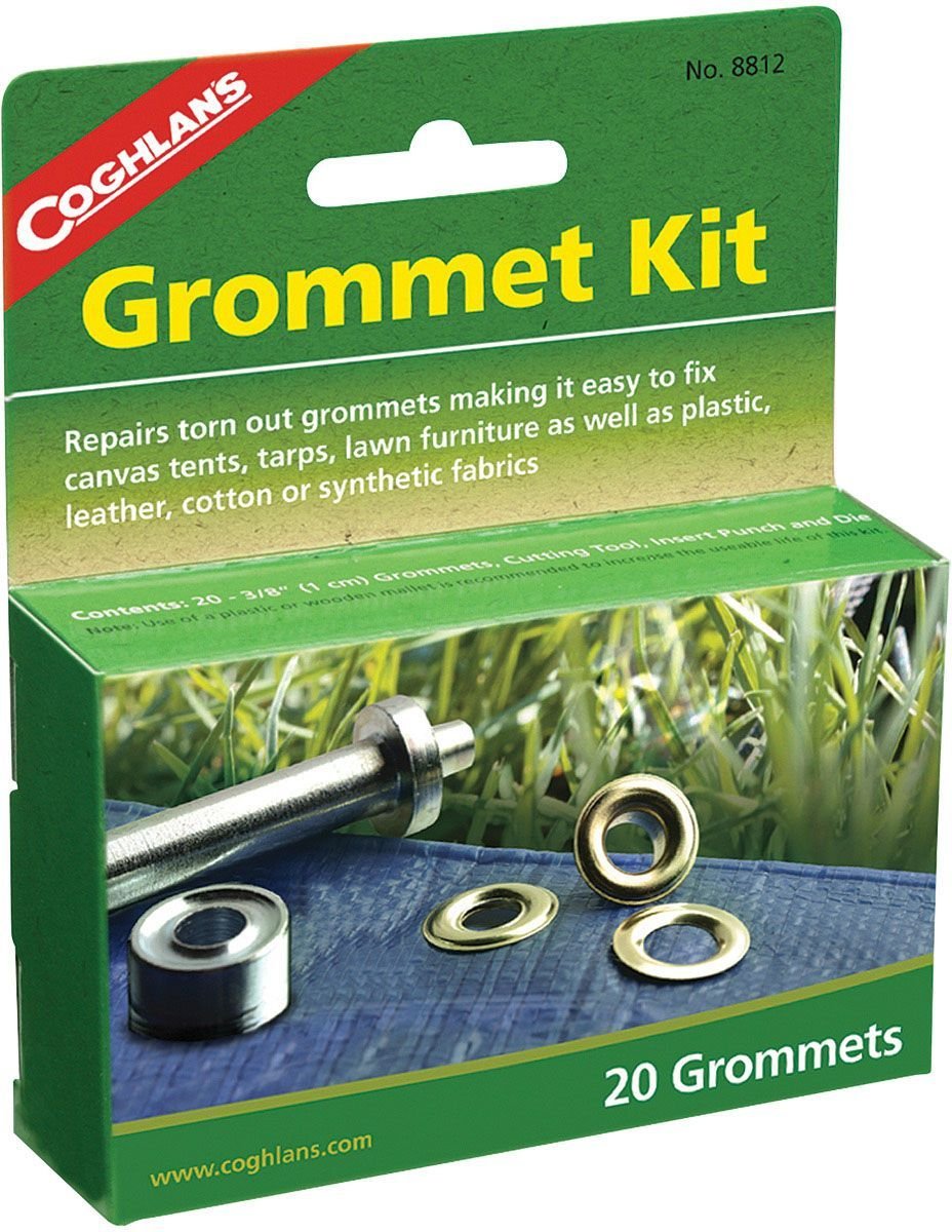 Coghlan’s Grommet Kit – 3/8" Brass-Plated Grommets with Tools (20-Pack)