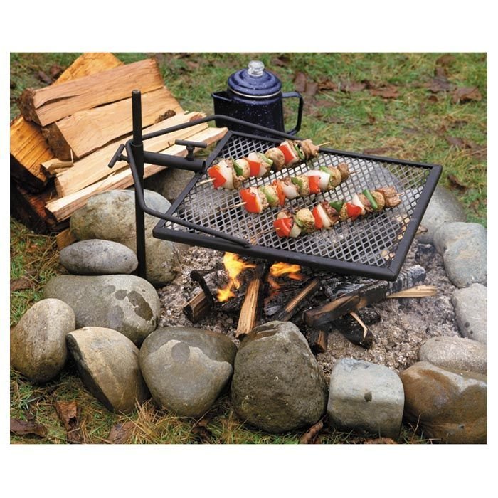 Adjust-A-Grill Campfire Grill – Height-Adjustable Heavy-Duty Steel Grill