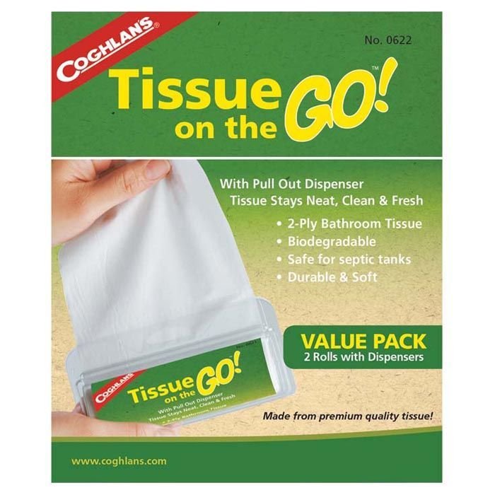 Coghlan’s Tissue On The Go 2-Ply Toilet Paper, Biodegradable (2-Pack)