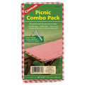Coghlan’s Picnic Combo Pack – Red & White Checkered Vinyl Tablecloth (54″ × 72″) with 6 Stainless Steel Clamps