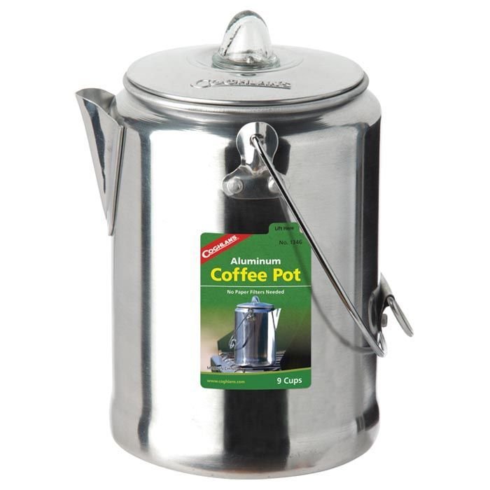 Aluminum Camping Coffee Pot – 9-Cup Percolator Coffee Pot