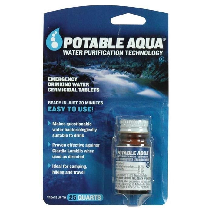 Potable Aqua Water Purification Tablets – 50 Count Germicidal Water Treatment