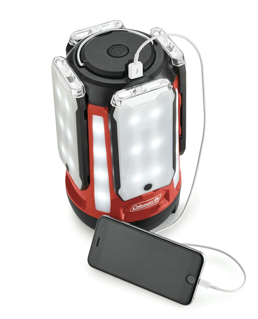 Coleman Quad® Pro 800L LED Panel Lantern – 4 Detachable Rechargeable Light Panels with USB Charging