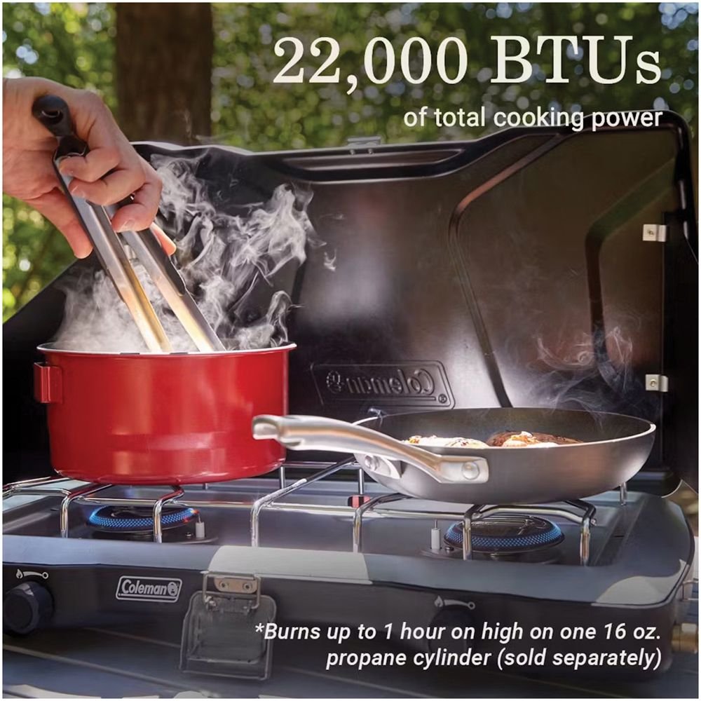 Coleman Triton 2-Burner Portable Propane Camping Stove (Black)