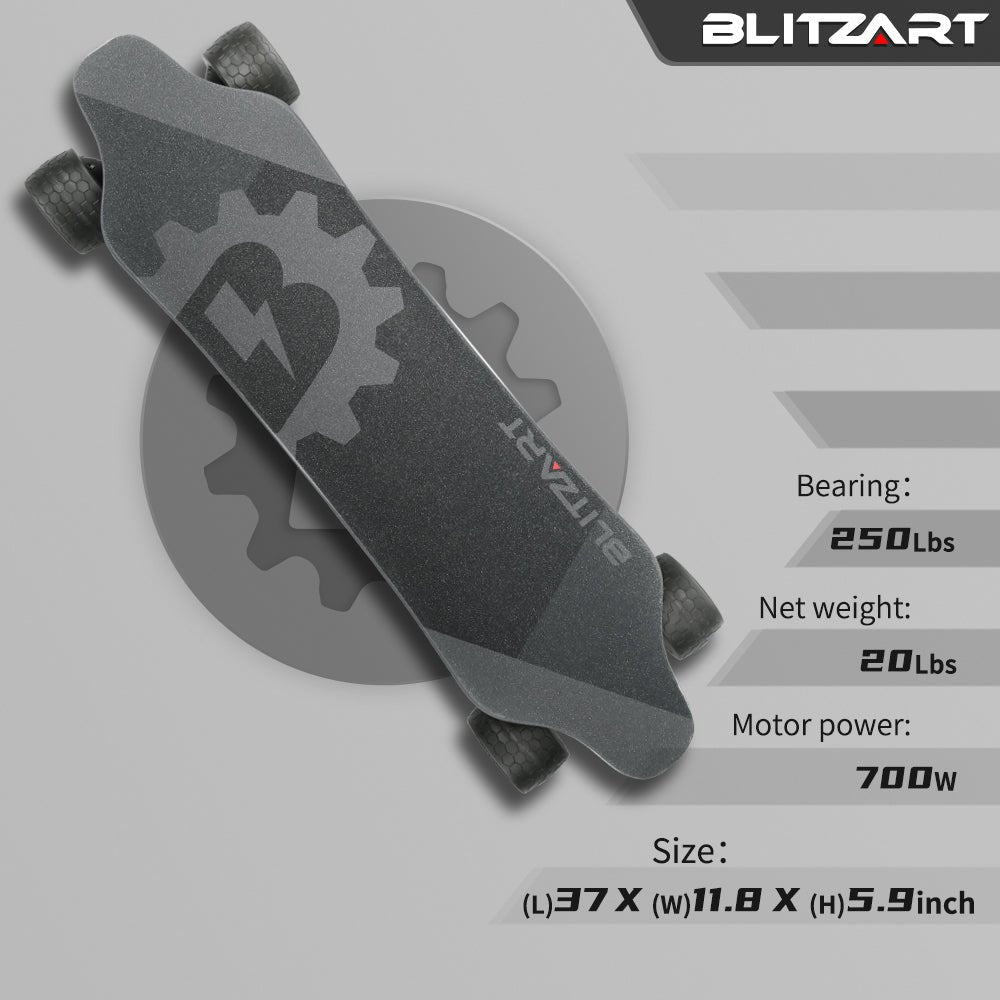 Blitzart 38″ Dual Electric Skateboard – 4.2″ Wheels