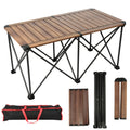 Whitsunday Heavy-Duty Outdoor Folding Dinner Table – Dark Walnut