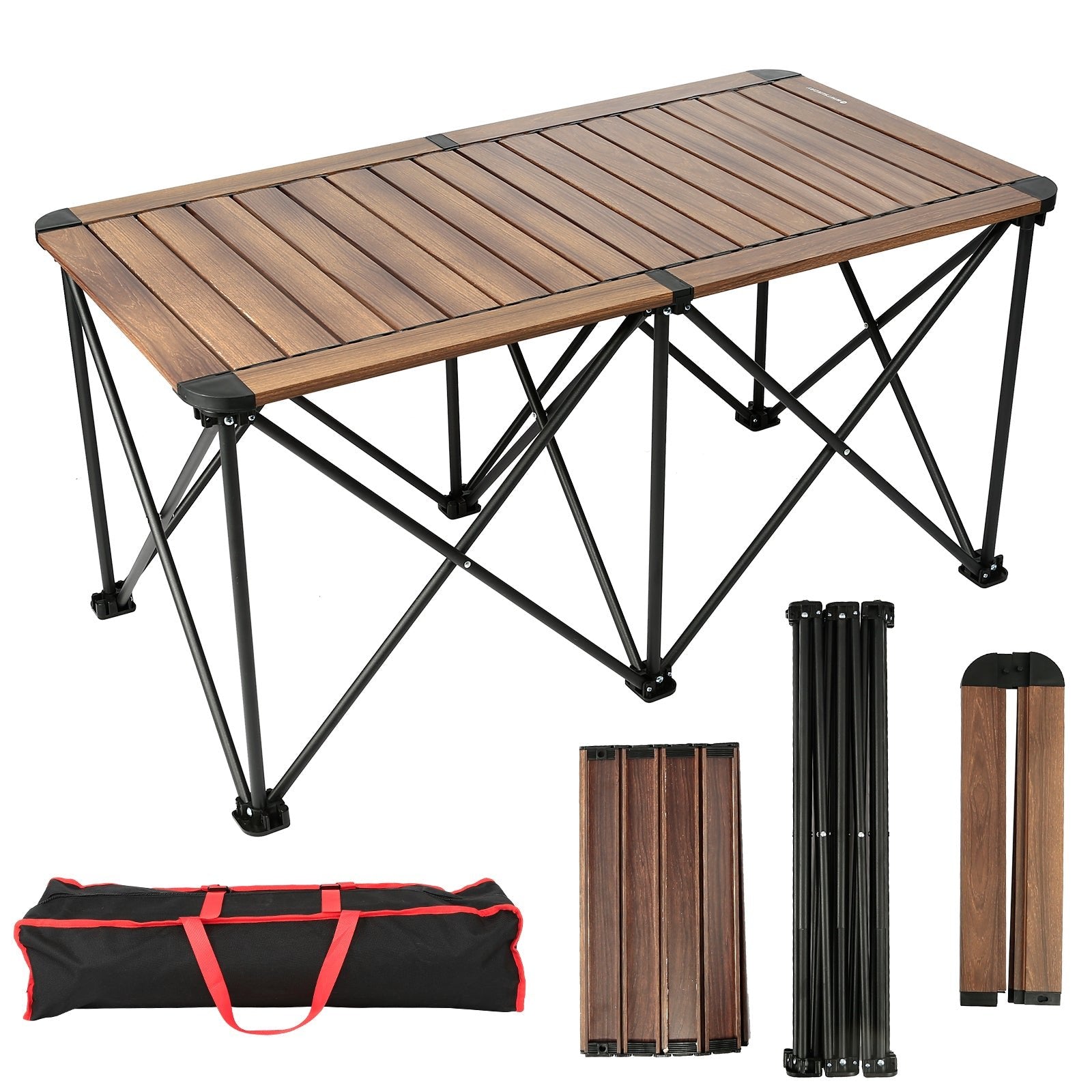 Whitsunday Heavy-Duty Outdoor Folding Dinner Table – Dark Walnut