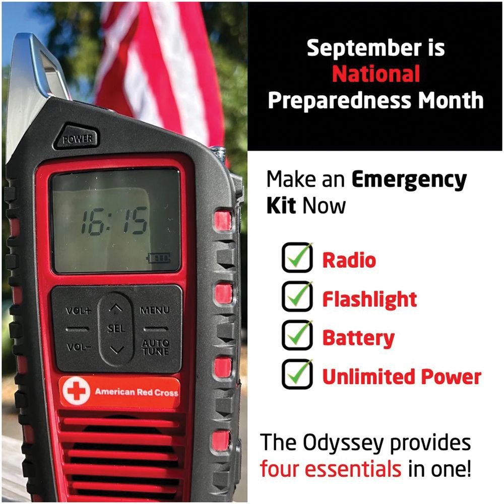 Emergency Solar & Hand Crank Weather Radio – Bluetooth Speaker with LED Flashlight