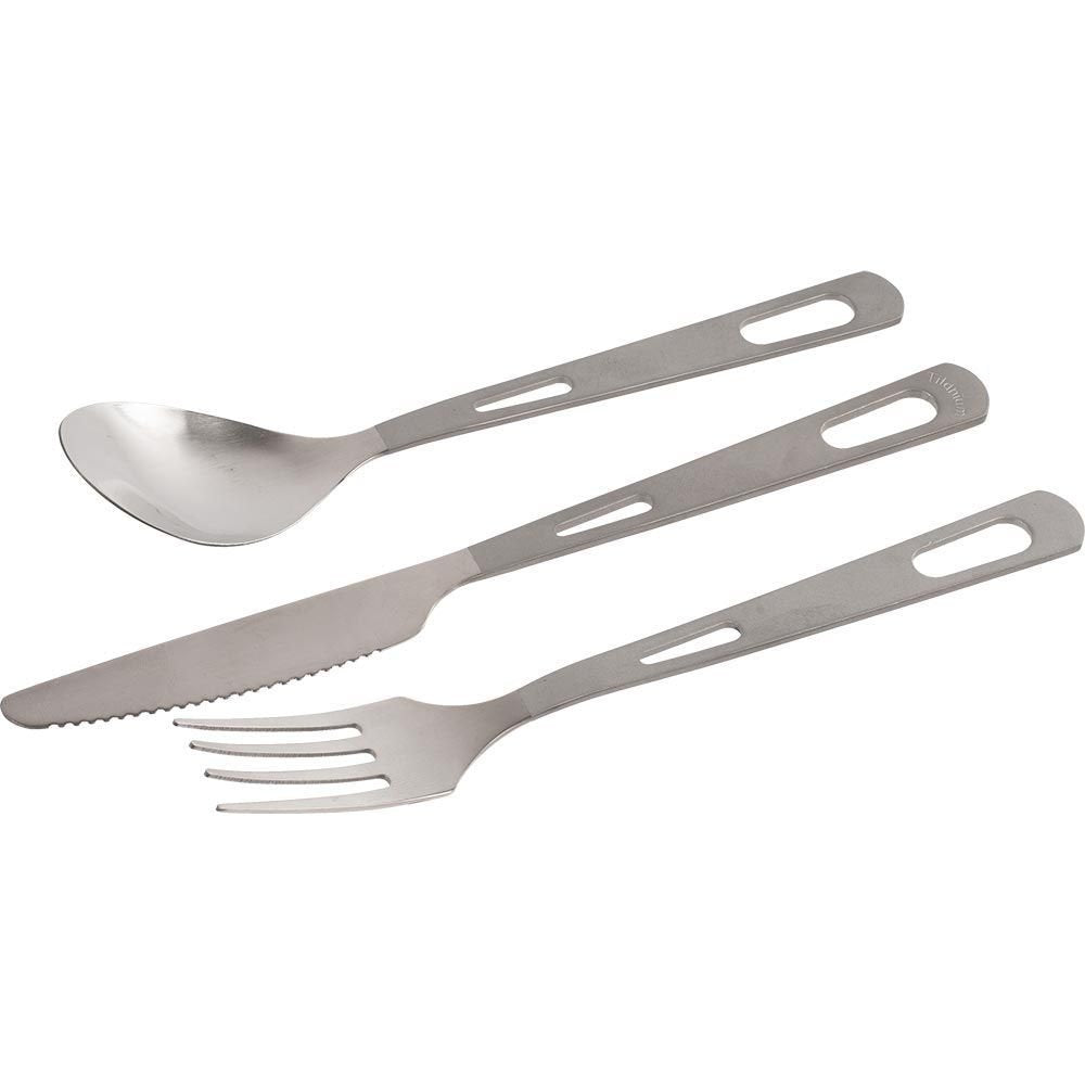 Olicamp Titanium 3 Piece Set – Lightweight Titanium Cutlery for Backpacking & Camping