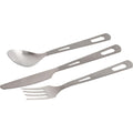 Olicamp Titanium 3 Piece Set – Lightweight Titanium Cutlery for Backpacking & Camping
