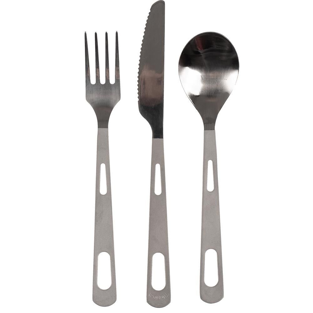 Olicamp Titanium 3 Piece Set – Lightweight Titanium Cutlery for Backpacking & Camping