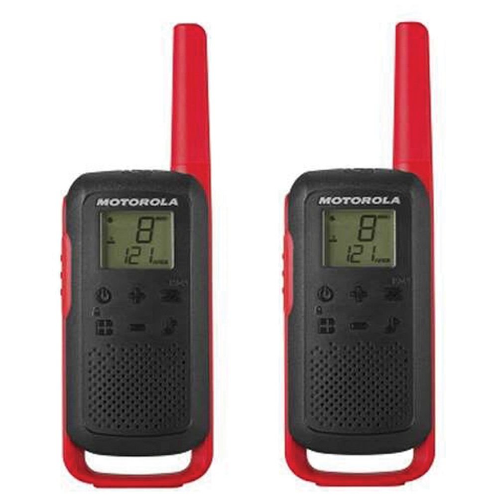 Motorola Talkabout T210 Rechargeable 2-Way Radio (Black/Red, 2-Pack)