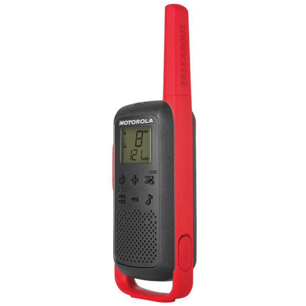 Motorola Talkabout T210 Rechargeable 2-Way Radio (Black/Red, 2-Pack)