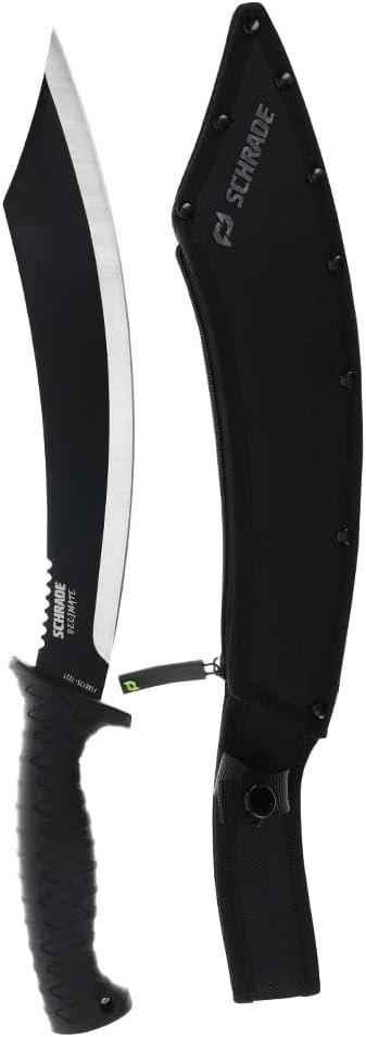 Schrade Decimate Parang Machete – 12” 3Cr13 Steel Blade with Rubberized Grip
