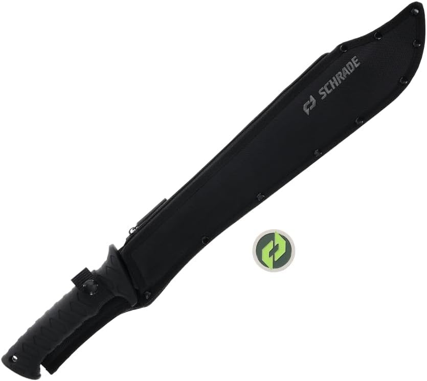 Schrade Decimate Machete – 14.9” 3Cr13 Steel Blade with Rubberized Overmold Handle
