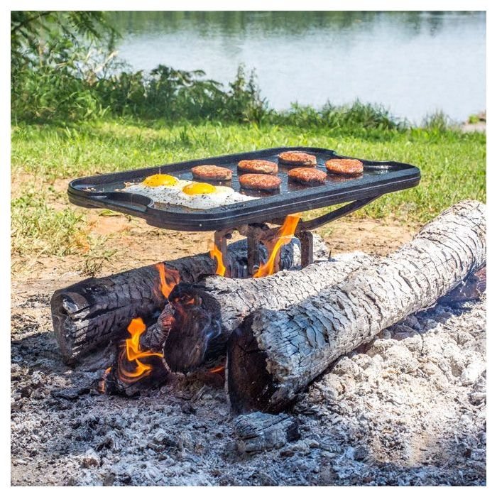 Lodge Fire & Cook Stand – Heavy-Duty Outdoor Fire Pit Cooking Stand