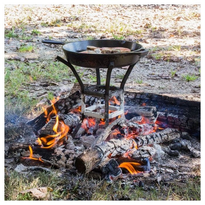 Lodge Fire & Cook Stand – Heavy-Duty Outdoor Fire Pit Cooking Stand
