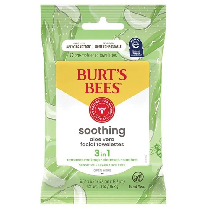Burt’s Bees Sensitive Facial Cleansing Towelettes – Cucumber & Aloe (30 Count)