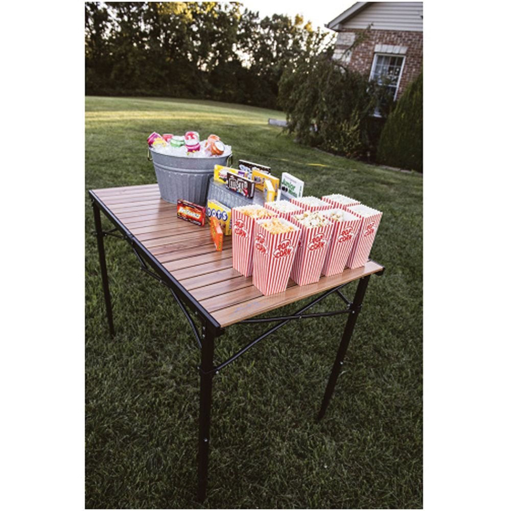 ALPS Mountaineering Overlanding Table – 56″ × 27.75″ Adjustable Outdoor Table (Black & Woodgrain)