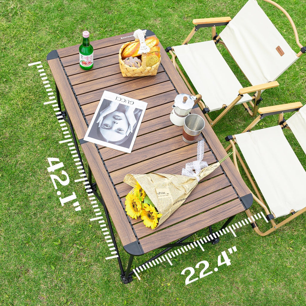 Whitsunday Heavy-Duty Outdoor Folding Dinner Table – Dark Walnut