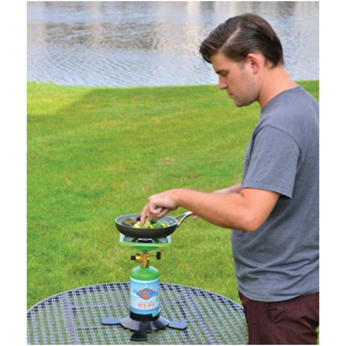 Flame King Portable BottleTop Camping Stove with Stand (10,000 BTU)