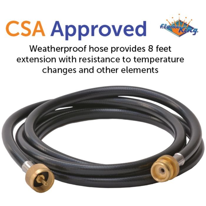 8 Ft. Propane Extension Hose for 1 Lb. Cylinder Distribution Tree, T and Y Connector