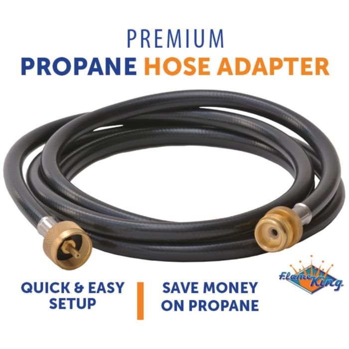 8 Ft. Propane Extension Hose for 1 Lb. Cylinder Distribution Tree, T and Y Connector