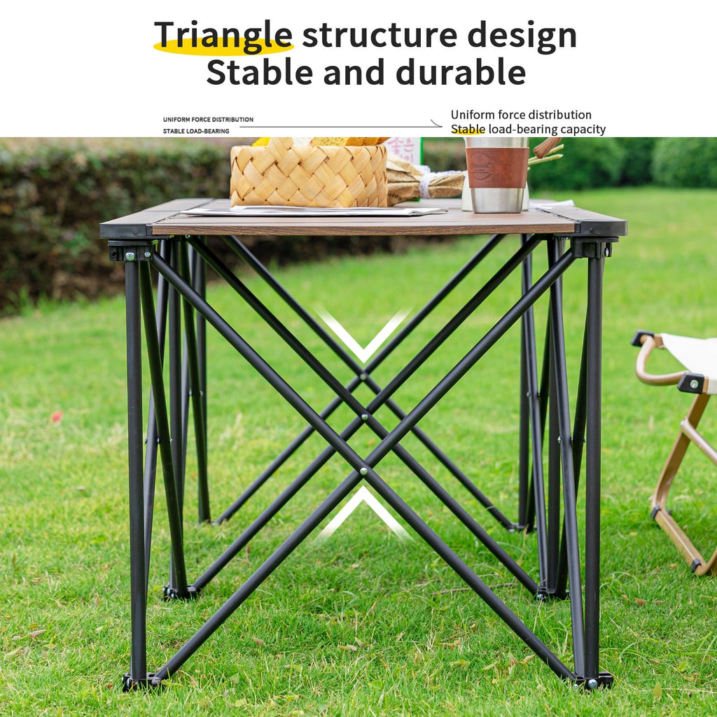 Whitsunday Heavy-Duty Outdoor Folding Dinner Table – Dark Walnut