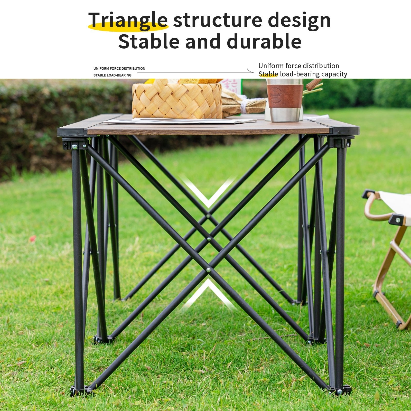 Whitsunday Heavy-Duty Outdoor Folding Dinner Table – Dark Walnut