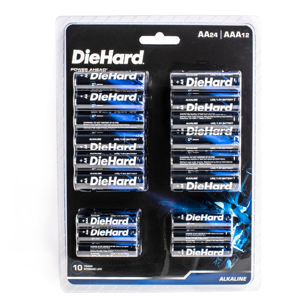 DieHard 41-1127 AA & AAA Alkaline Battery Combo Pack – 24 AA & 12 AAA High-Performance Batteries