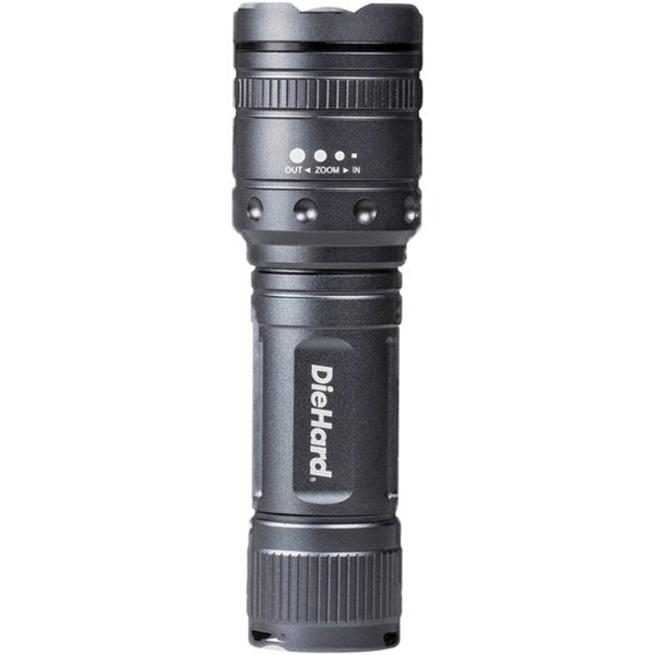 DieHard 41-6122 1,000-Lumen Twist Focus LED Flashlight – Heavy-Duty Aluminum Flashlight with AAA Batteries Included