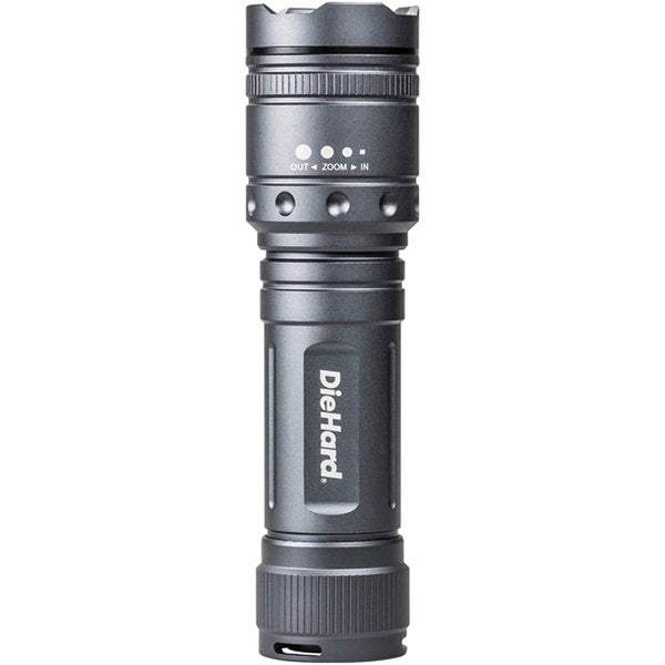 DieHard 41-6123 1,700-Lumen Twist Focus LED Flashlight – Heavy-Duty Aluminum Flashlight with AA Batteries Included