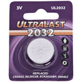 Ultralast UL2032 CR2032 3V Lithium Coin Cell Battery – 220mAh Long-Lasting Replacement Battery