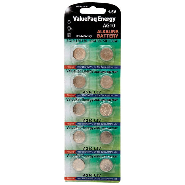 Dantona VAL-AG10-10 ValuePaq Energy AG10 1.55V Alkaline Button Cell Batteries – 10 Pack