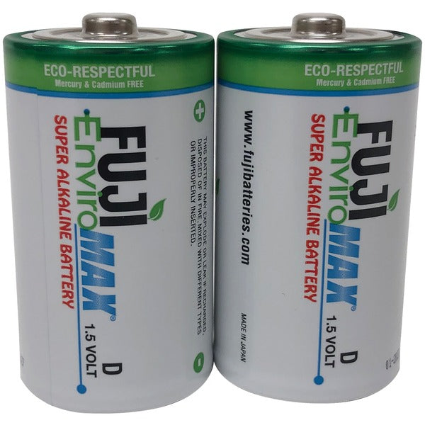 FUJI ENVIROMAX 4100BP2 EnviroMax D Super Alkaline Batteries – 1.5V, 2 Pack