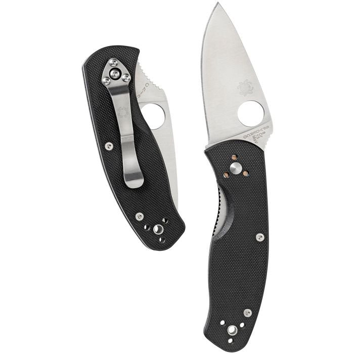 Spyderco Persistence G-10 Black Folding Pocket Knife – Plain Edge (Model C136GP)