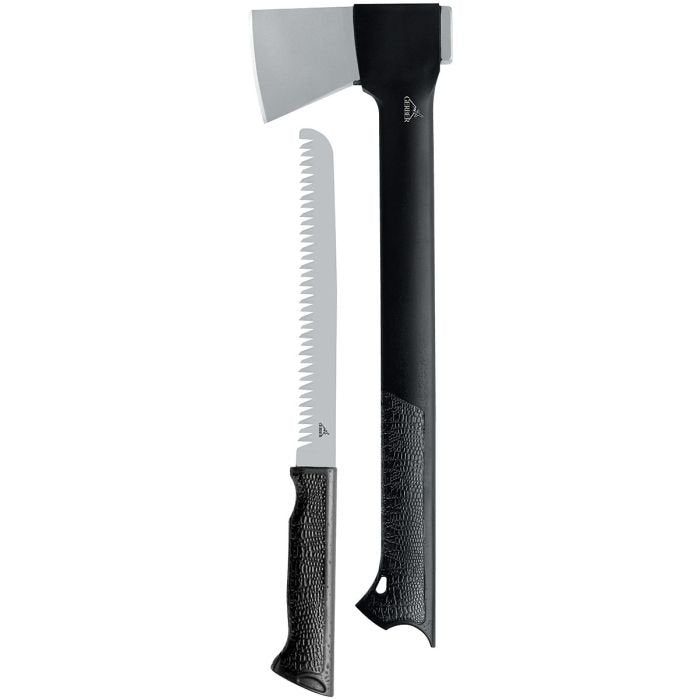 Gerber Gator Combo II Axe with Saw – Forged Steel Head & Gator Grip Handle