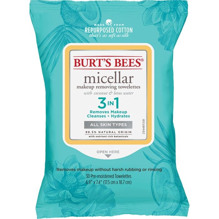 Burt’s Bees Micellar Facial Cleansing Towelettes – Coconut & Lotus (30 Count)