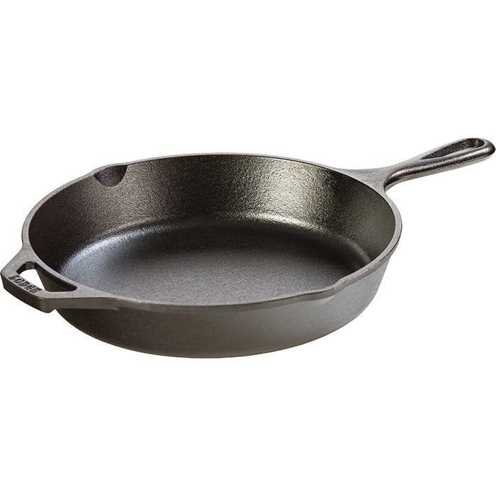 10.25 in. Cast Iron Skillet in Black with Pour Spout