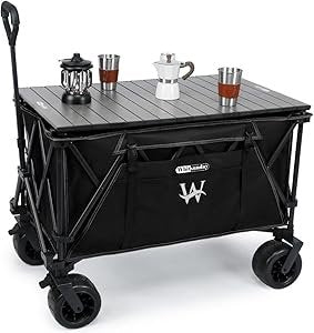 Whitsunday Moko Large Folding Wagon Cart with Aluminum Table Plate