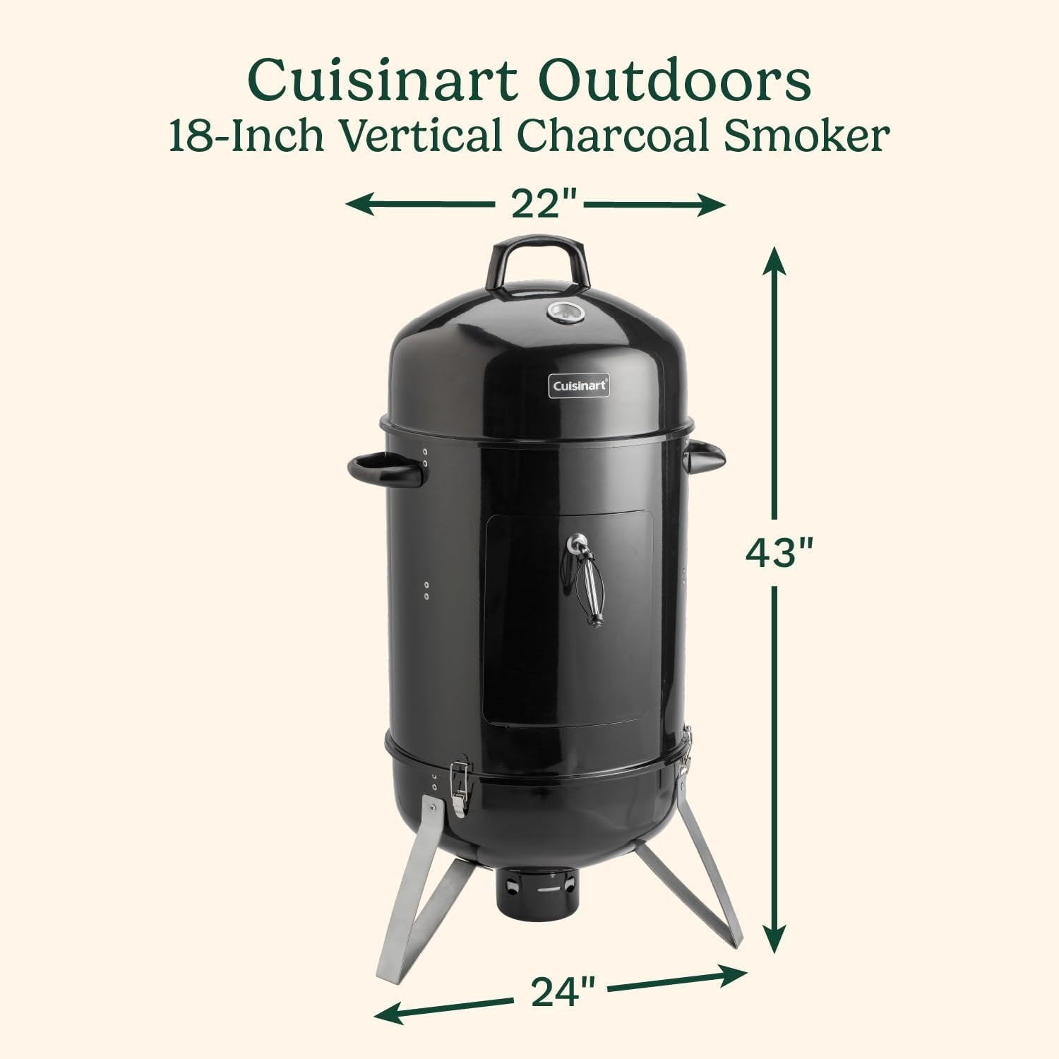 Vertical 18" Charcoal Smoker