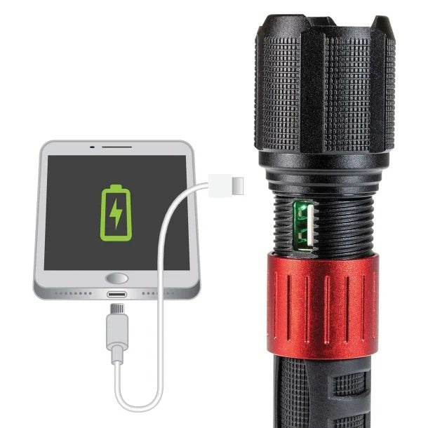 Dorcy 41-4358 1,000-Lumen USB Rechargeable LED Flashlight with Power Bank – COB Flood & Spot Beam